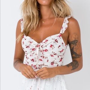 Princess Polly cropped floral tank top